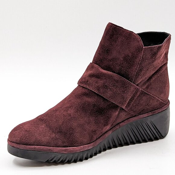 Fly London Lobe Women Boots - Burgundy Leather Wedge 10-10.5US EUR 41 - Picture 3 of 10